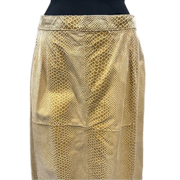 Persona Marina Rinaldi Python Print Leather Skirt Sz 23 (M) - Picture 2 of 16